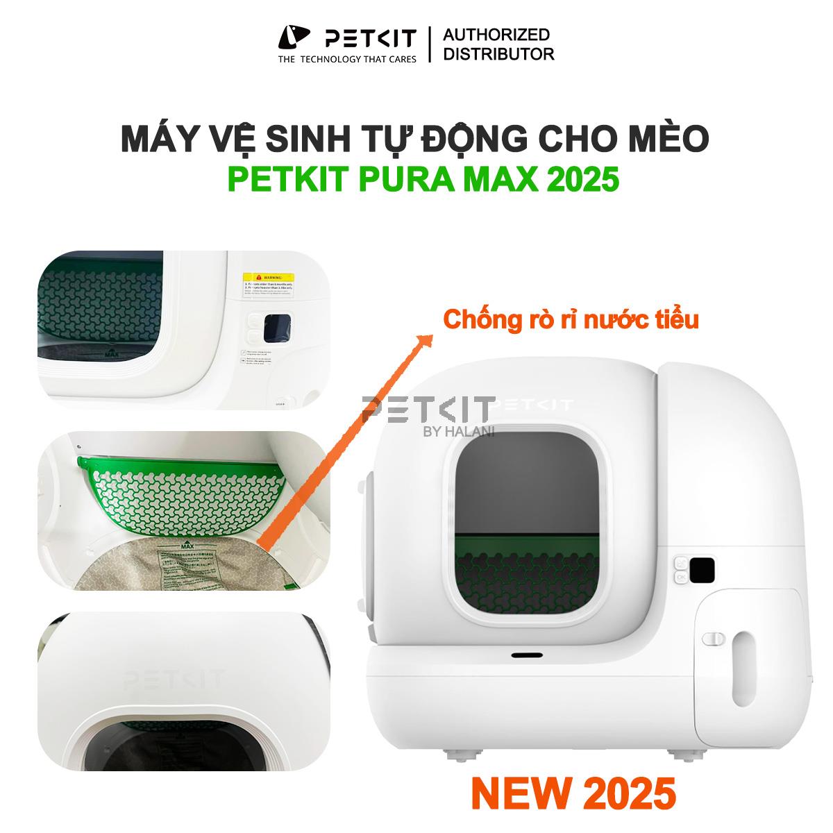 Máy dọn vệ sinh tự động PETKIT PURA MAX 2025 Phiên bản chống rò rỉ nước tiểu