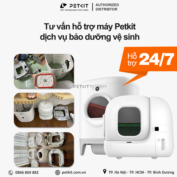 Tư vấn hỗ trợ máy Petkit, dịch vụ bảo dưỡng vệ sinh 24/7