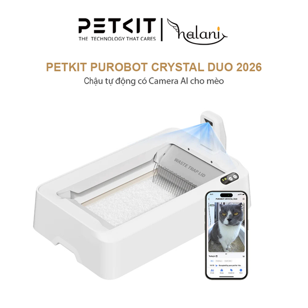 Hộp vệ sinh cho mèo tự động Purobot Crystal Duo