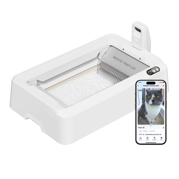 Hộp vệ sinh cho mèo tự động Purobot Crystal Duo (hàng đặt trước) 