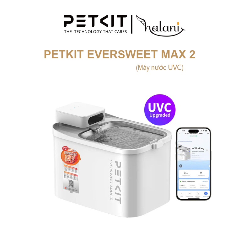 Máy lọc nước cho chó mèo PETKIT Eversweet Max 3L - Dùng pin sạc 5000mAh phiên bản quốc tế kết nối app